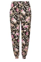 YOURS Plus Size Black Floral Print Cuffed Harem Trousers | Yours Clothing 5