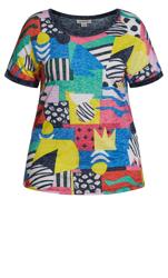Evans Black Mixed Abstract Print T-Shirt 5