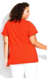 Evans Bright Red Seam Detail T-Shirt 4