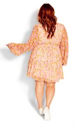 Evans Pink & Orange Spring Floral Print Mini Dress 2
