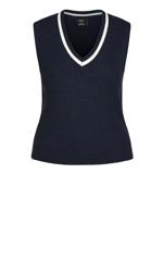 Evans Navy Blue Sleeve V-Neck Knitted Vest 5