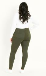 Evans Khaki Green Elasticated Waist Jeggings