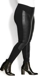 Black Leather-Look Ponte Leggings