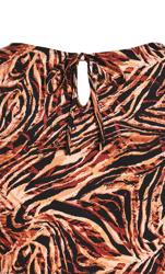 Evans Brown Zebra Print Peplum Top 7