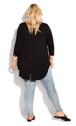 Evans Black Pleat Front Half Placket Shirt 4