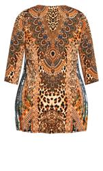 Evans Orange Mixed Animal Print Hanky Hem Top 7