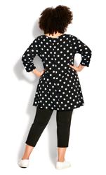 Evans Black Polka Dot Print Swing Top 5