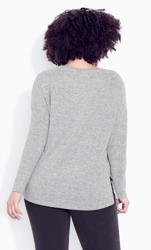 Soft Touch Grey Lace Hem Top 3