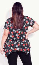 Print Pintuck Blue Tunic 3