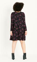 Jersey Black Print Swing Dress 5