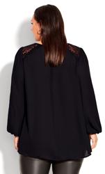 Evans Black Lace Detail Blouse 3