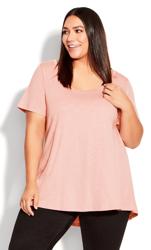 Evans Pink Scoop Neck T-Shirt 2