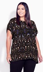 Evans Black Swirl Print T-Shirt 2
