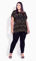 Evans Black Swirl Print T-Shirt 1