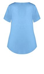 Evans Light Blue Asymetrical Neck Detail T-Shirt 6