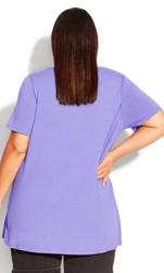 Evans Purple Tie Hem Detail T-Shirt 3