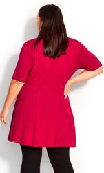 Evans Red Panel Stripe Swing Tunic Dress 3