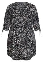 Woven Print Black Spot Shirt Dress 3