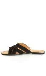 Isla Black Wide Fit Stitch Sandal 4
