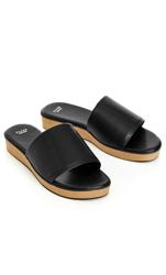WIDE FIT Band Slide Wedge - black 6