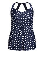 Halter Back Nautical Spot Print Swim Dress 3