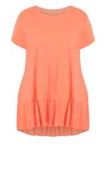 Evans Orange Frill Hem Longline Top 6