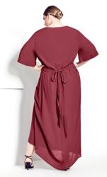 Evans Burgundy Red Pleated Maxi Dress 2