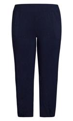 Evans Navy Crush Knit Trouser 6