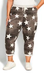 Evans Black Washed Star Print Cropped Trousers 2