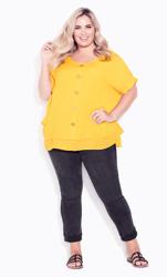 Evans Yellow Brianna Button Top 2