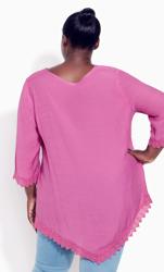 Evans Purple Ellie Pintuck Lace Top 3