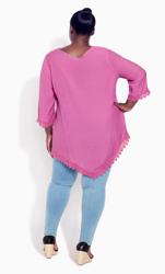 Evans Purple Ellie Pintuck Lace Top 4