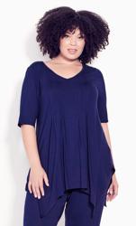 Evans Navy Hanky Hem Top 2