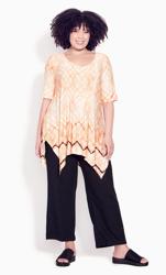 Evans Orange Tie-Dye Pinktuck Hanky Hem Top 3