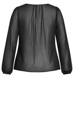 Evans Black Puff Sleeve Lace Blouse 6