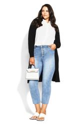 Evans Black Button Through Longline Cardigan 2