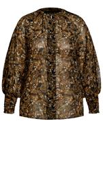 Evans Black Paisley Print Balloon Sleeve Blouse 7