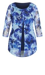 Evans Navy Blue Tie Dye Overlay Top 11