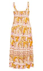 Evans Yellow Taya Tiered Border Maxi Dress 5