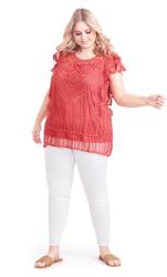 Evans Pink Samara Crochet Top 4