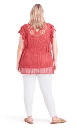 Evans Pink Samara Crochet Top 6