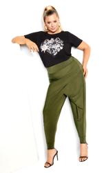 Evans Khaki Straight Wrapover Trousers 1