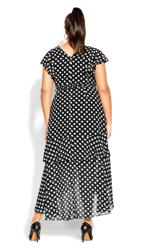 Evans Black Polka Dot Layered Wrap Dress 7