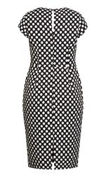 Evans Black Polka Dot Cut Out Shift Dress 6