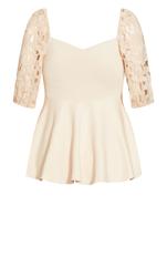 Evans Stone Lace Sleeve Peplum Top 6