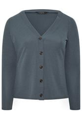 LIMITED COLLECTION Plus Size Grey Ribbed Button Cardigan | Yours Clothing 5