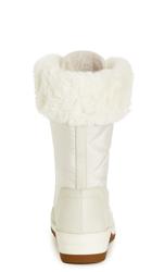Evans White Faux Fur Trim Lace Up Boots 3