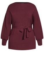 Evans Burgundy Red Tie Detail Jumper 7