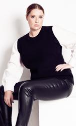 Evans Black & White 2 in 1 Jumper Shirt 1