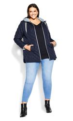 Evans Navy Blue V-Neck Jumper | Evans 5